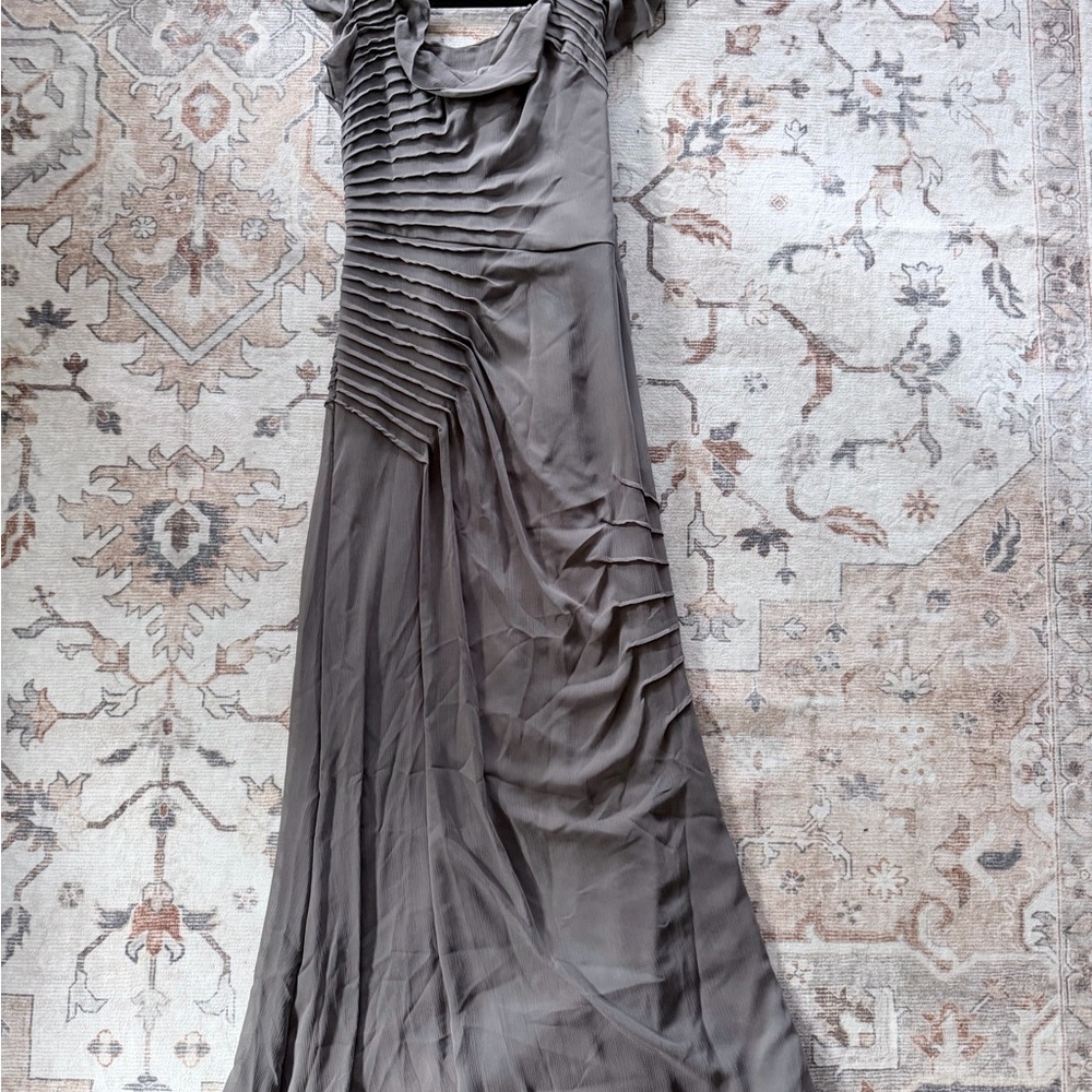 White by Vera Wang Pewter Maxi Dress